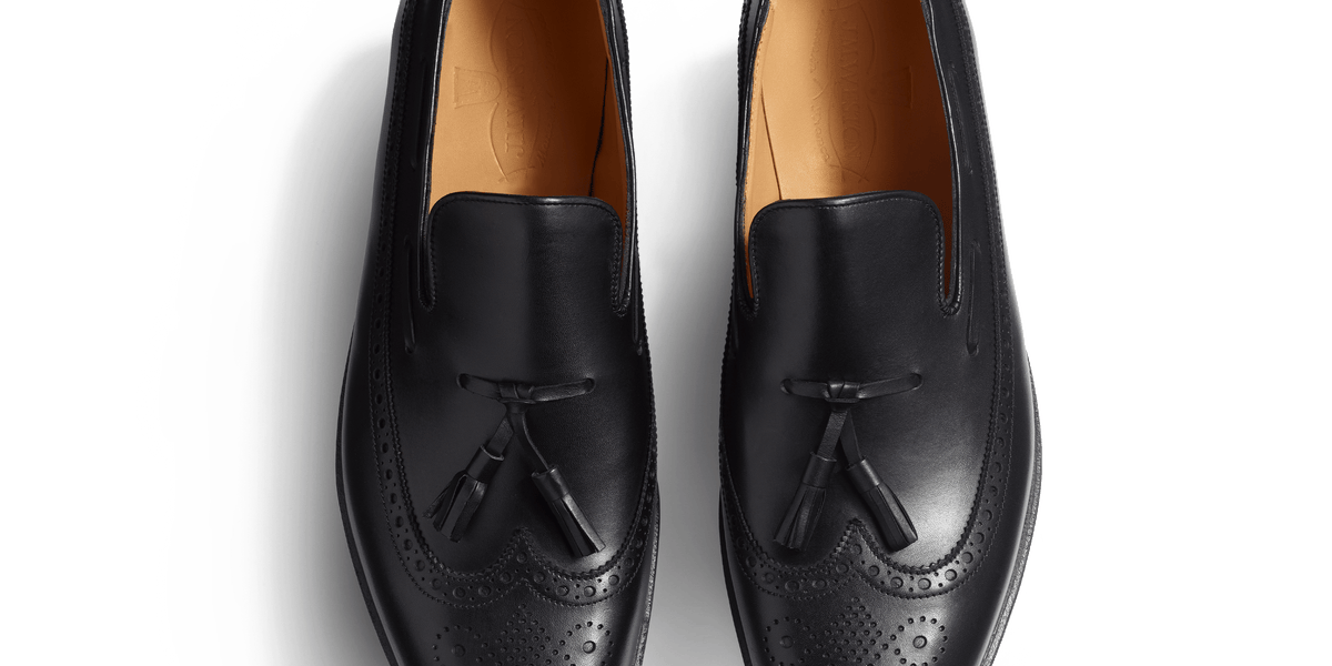 Vtg Luxury PHILLIP DE JARMO Black Leather Wingtip Tassel Loafer Men\'s Sz 9.5 Manolo Tassel Loafer | Norman Vilalta Men main image 3