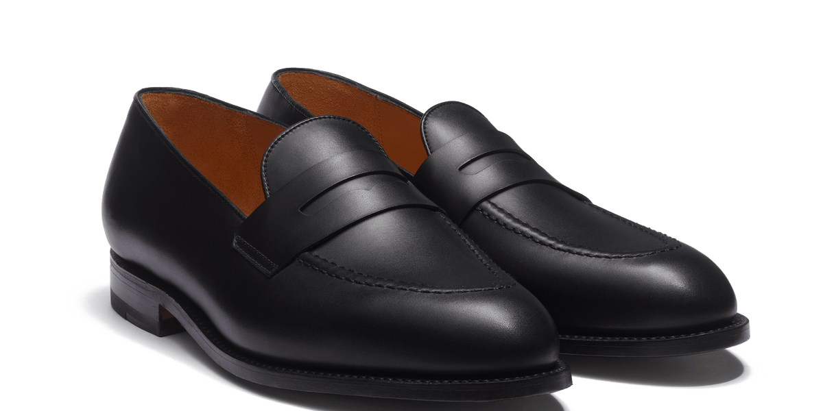 Men's Black Boxcalf Menton Loafer with straps | J.M. Weston