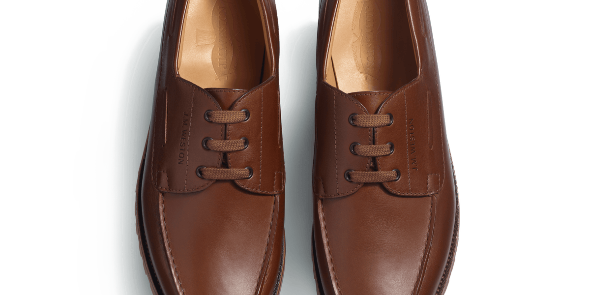 Men's Chestnut brown Leather Deck Derby – J.M. Weston