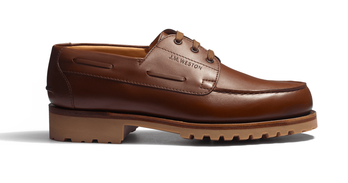 Men's Chestnut brown Leather Deck Derby | J.M. Weston
