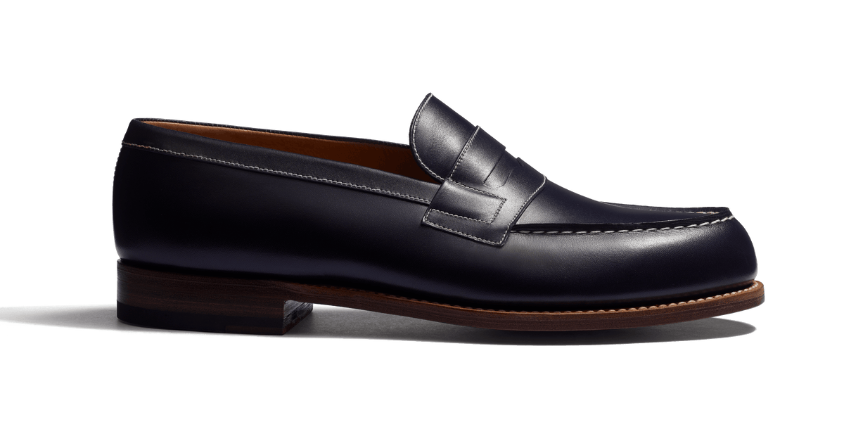 Men's Navy boxcalf with contrasted stiching 180 Loafer – J.M. Weston