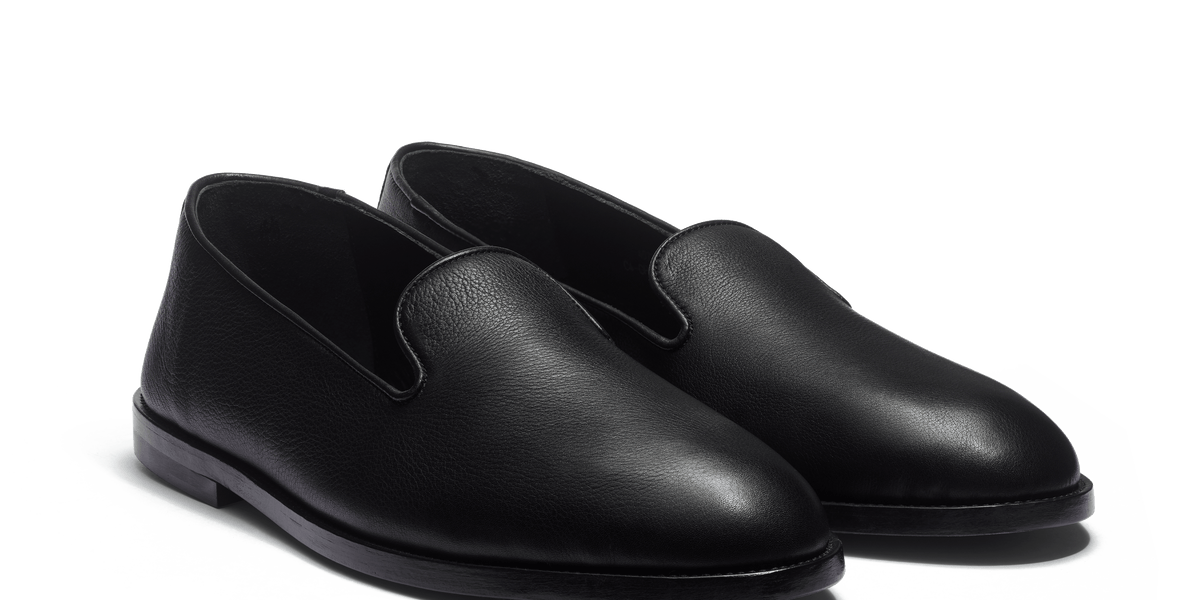Men's Black supple calf leather Slipper Wakey – J.M. Weston