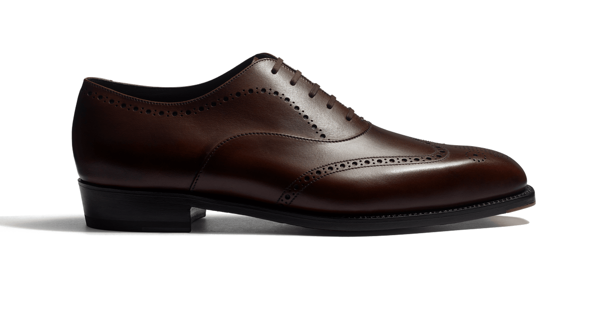 Men's Dark brown calfskin with shades Fusain Perforated Oxford
