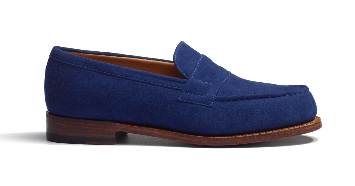 Women's Limoges blue suede goatskin 180 Loafer | J.M. Weston