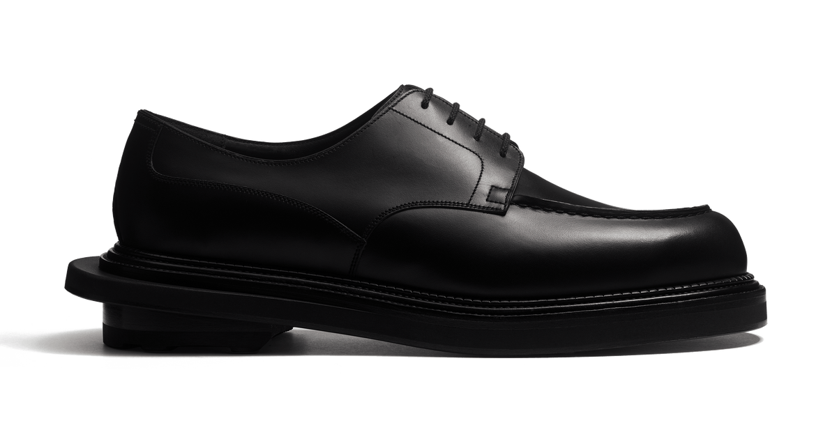 J.M. WESTON sacai ゴルフ 黒 8D Men's Black Calfskin Derby golf J.M. Weston x sacai