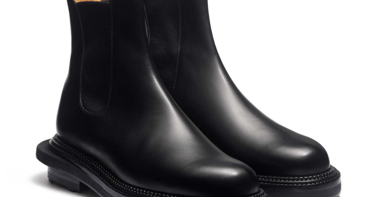 Black soft calfskin Chelsea Boot J.M. Weston x sacai