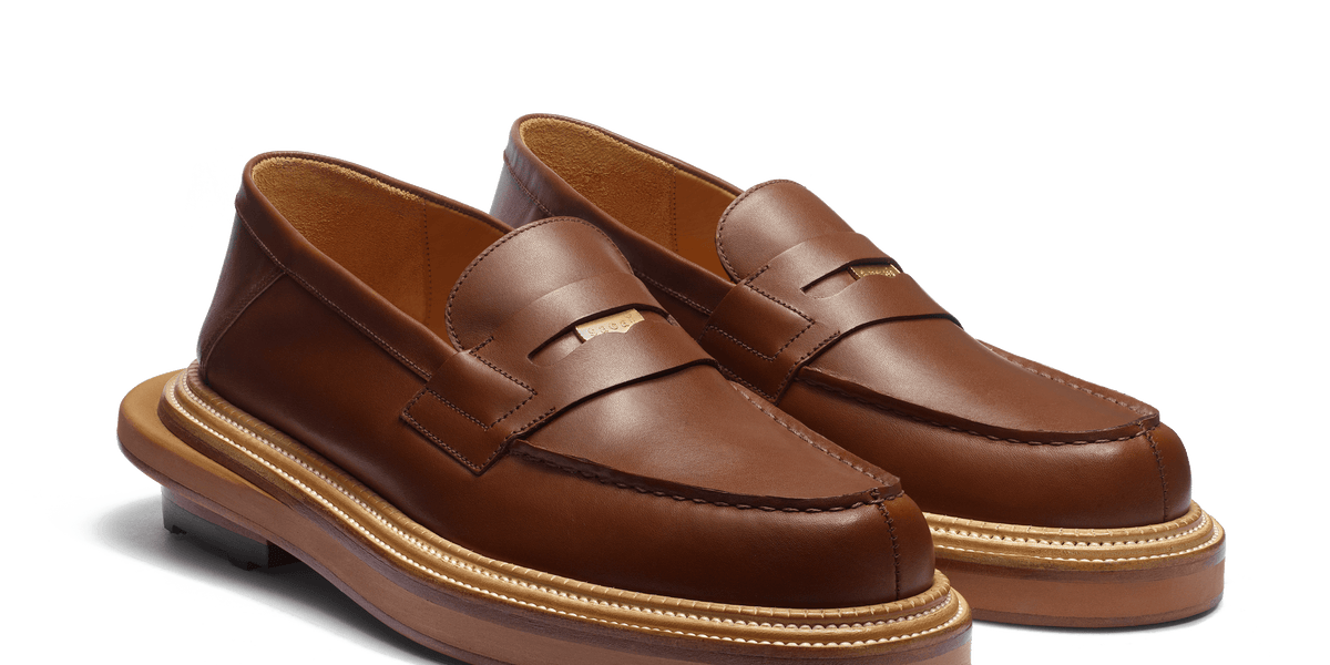 sacai J.M. WESTON ローファー タンブラウンカーフ サカイ Tan soft calf leather Loafer J.M. Weston x sacai