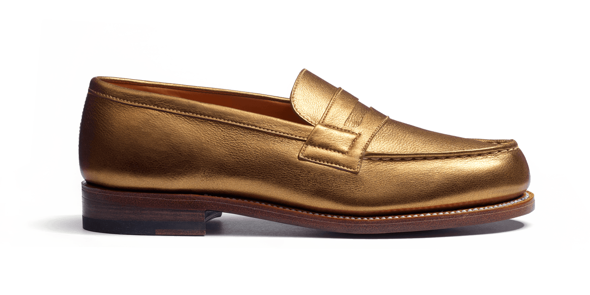 Women's Gold grained calfskin 180 Loafer | J.M. Weston