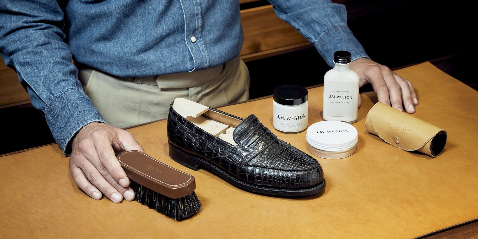 The art of exotic leather shoe care