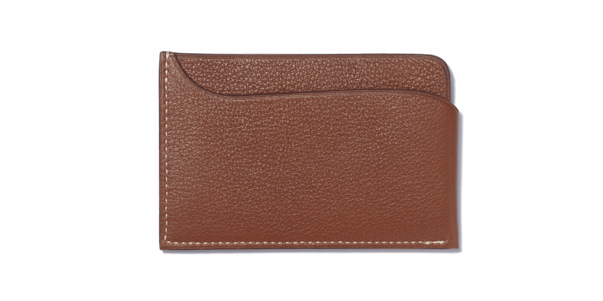 Tan fulled calfskin Double You Card Holder | J.M. Weston