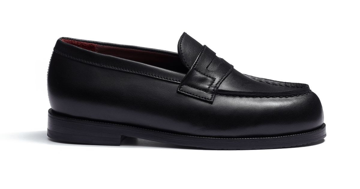 Child's Black soft calf leather J.M. Weston x Bonpoint 180 Loafer