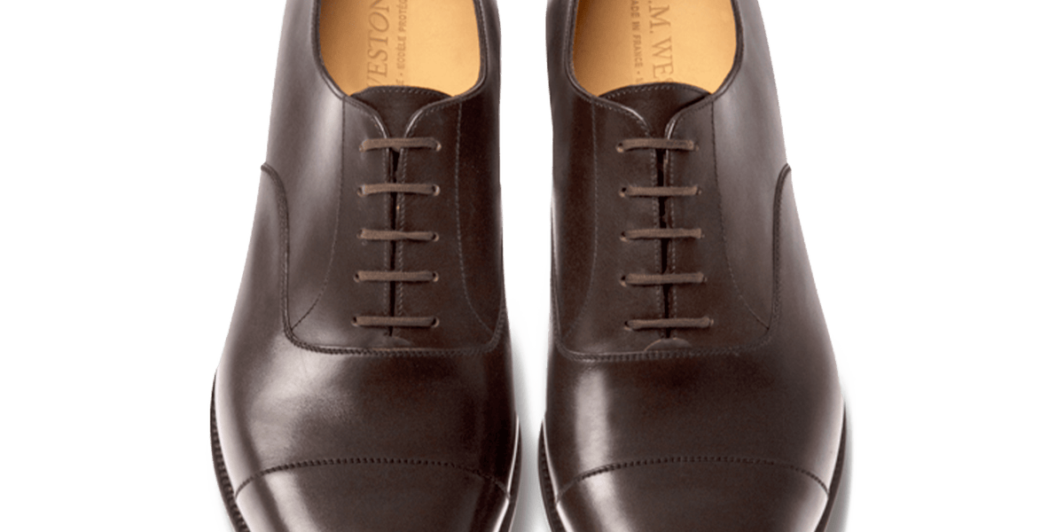 Men's Cap Toe Oxford Shoe Brown Leather – J.M. Weston