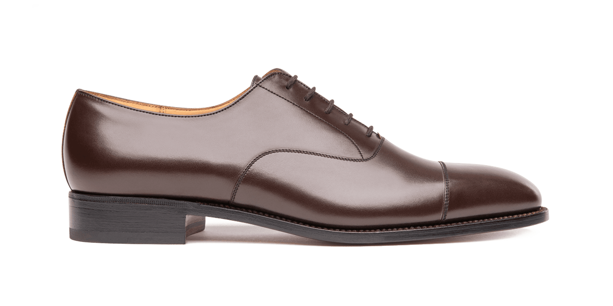 Men's Cap Toe Oxford Shoe Brown Leather – J.M. Weston