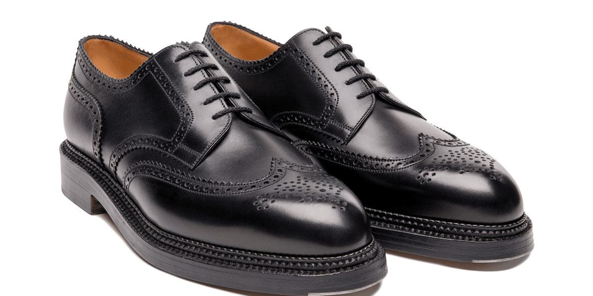 Men's Black Leather Triple Sole Derby – J.M. Weston