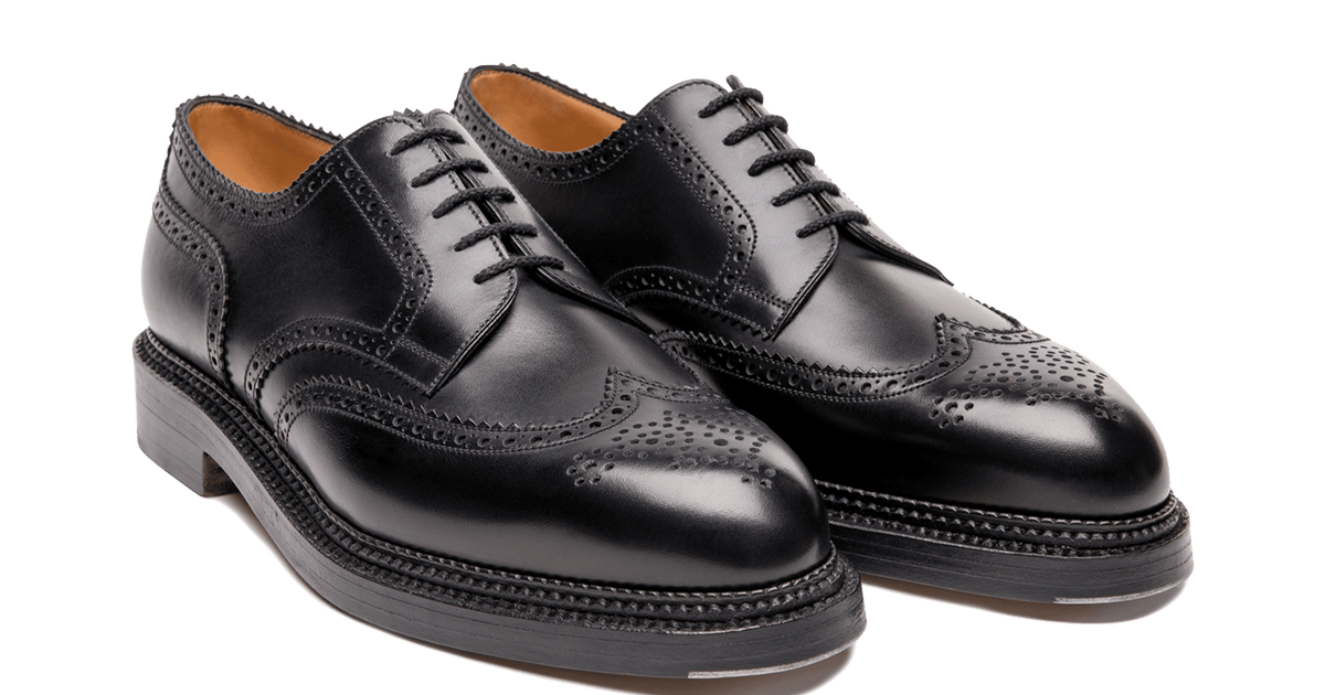 Men's Black Leather Triple Sole Derby | J.M. Weston