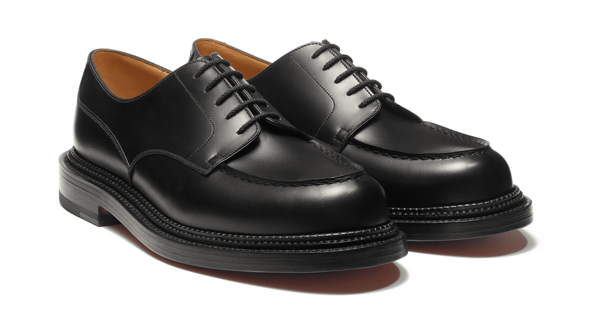 Men's Black Leather Triple Sole Golf Derby | J.M. Weston