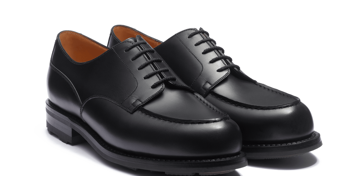 Men's Black Leather Golf Derby – J.M. Weston