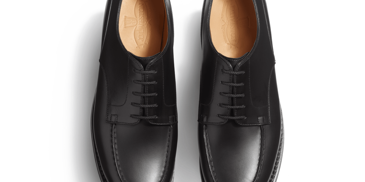 Men's Black Leather Golf Derby – J.M. Weston