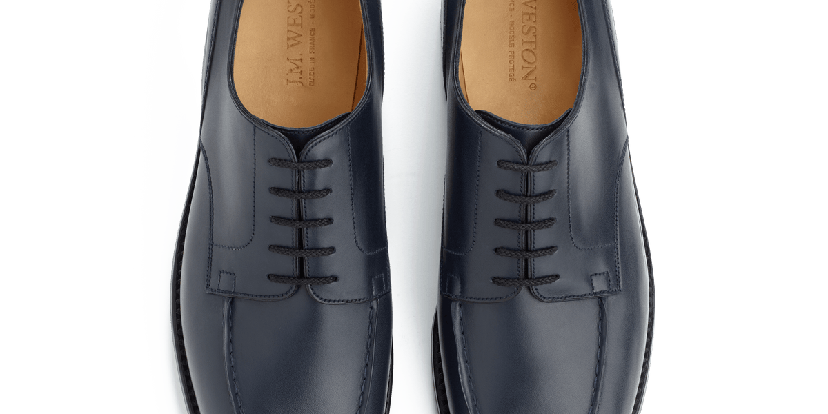 Men's Blue Leather Golf Derby – J.M. Weston