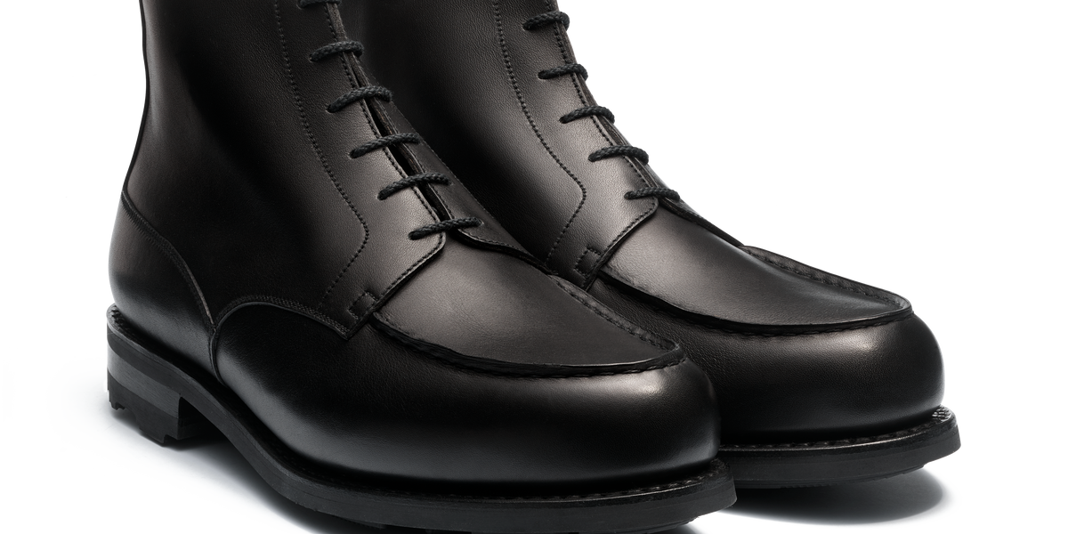 Men's Black Leather High Golf Derby – J.M. Weston