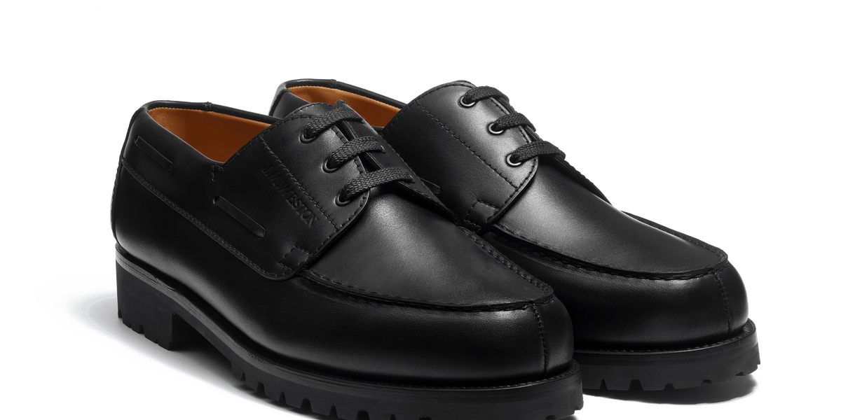 Men's Black Leather Deck Derby – J.M. Weston