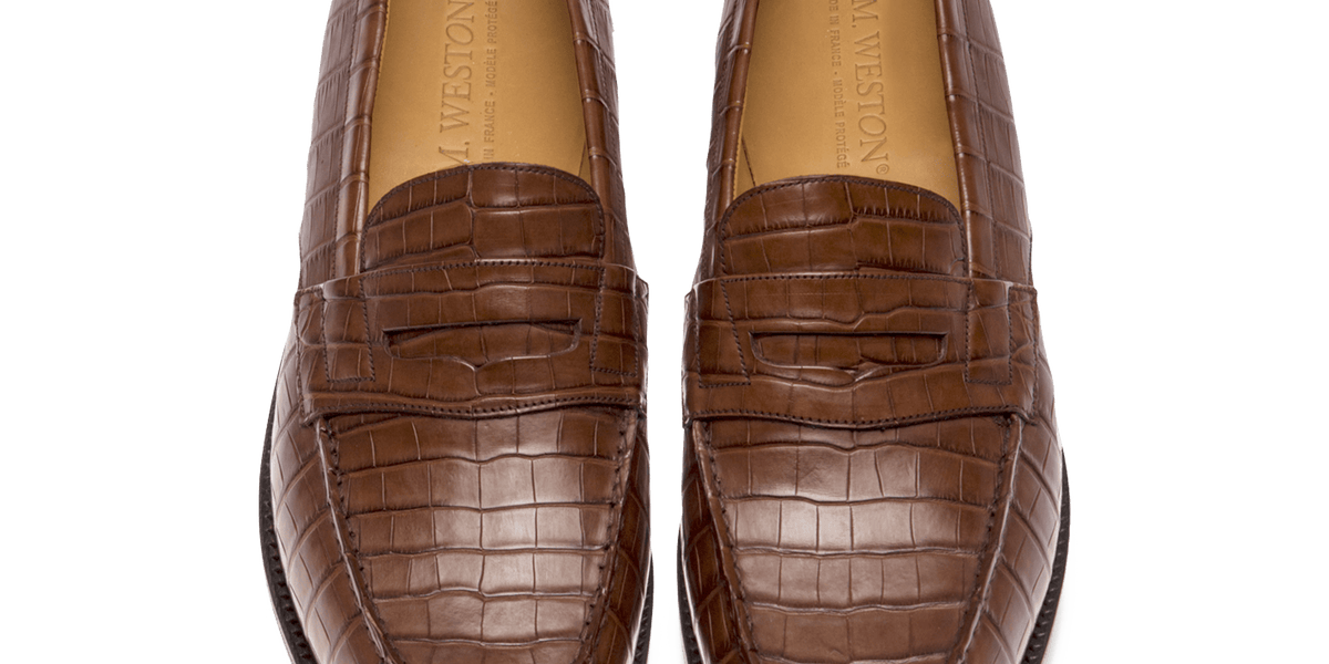 ⚫︎美品⚫︎ JM WESTON 180 ローファー　アリゲーター　5D ジェイエムウエストン“アリゲーター×牛革”の限定ローファー - 松坂屋