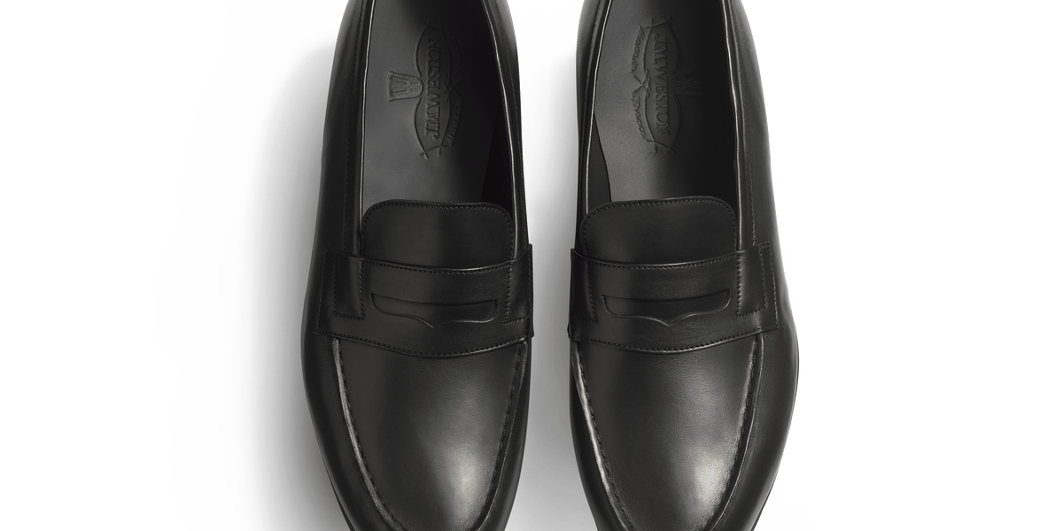 J.M. Weston Black Leather Loafers Made in France Size 11D Men main image 2
