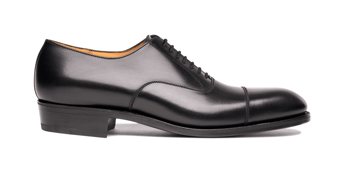 Men's Savile Cap Toe Oxford Black Leather | J.M. Weston