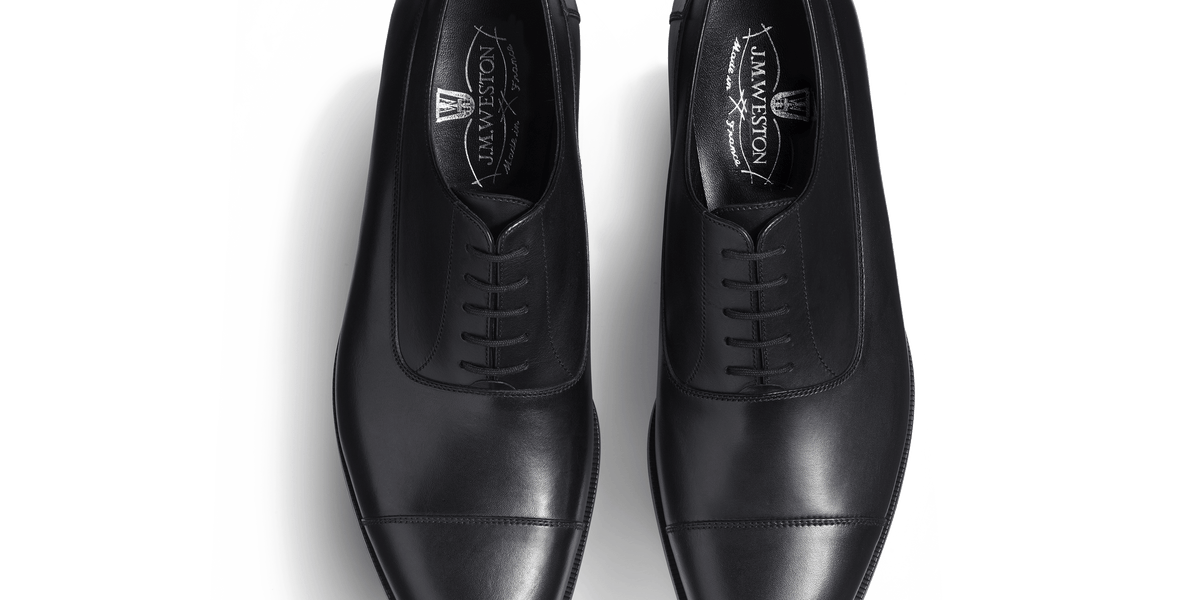 J.M. WESTON Cap toe oxford ＃300 Black 6D Men's Cap Toe Oxford ShoeBlack Leather – J.M. Weston