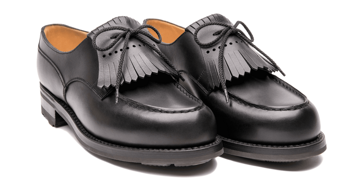J.M. WESTON ゴルフ ブラック 7ハーフC Women's Black boxcalf Golf Derby | J.M. Weston