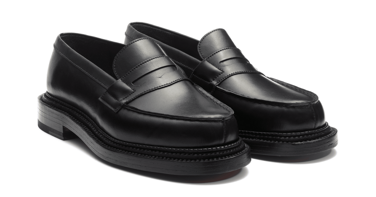 Women's Black Leather 180 Triple Sole Loafer | J.M. Weston