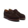 Derby Golf [homme cuir veau velours chocolat piqûre contrastée écrue]