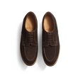 Derby Golf [homme cuir veau velours chocolat piqûre contrastée écrue]