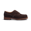 Derby Golf [homme cuir veau velours chocolat piqûre contrastée écrue]