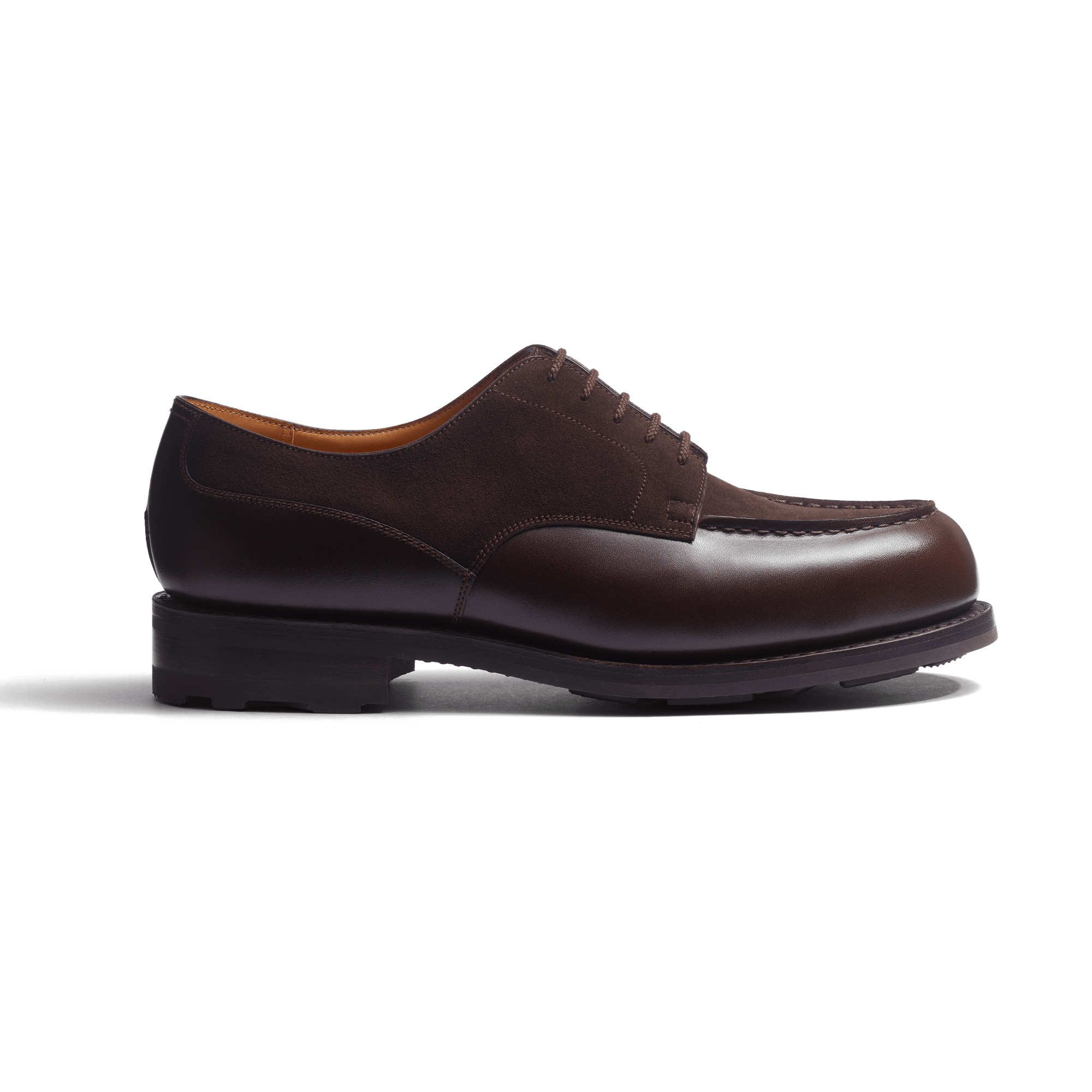 Derby Golf [homme cuir veau box mélèze et cuir veau marron foncé]