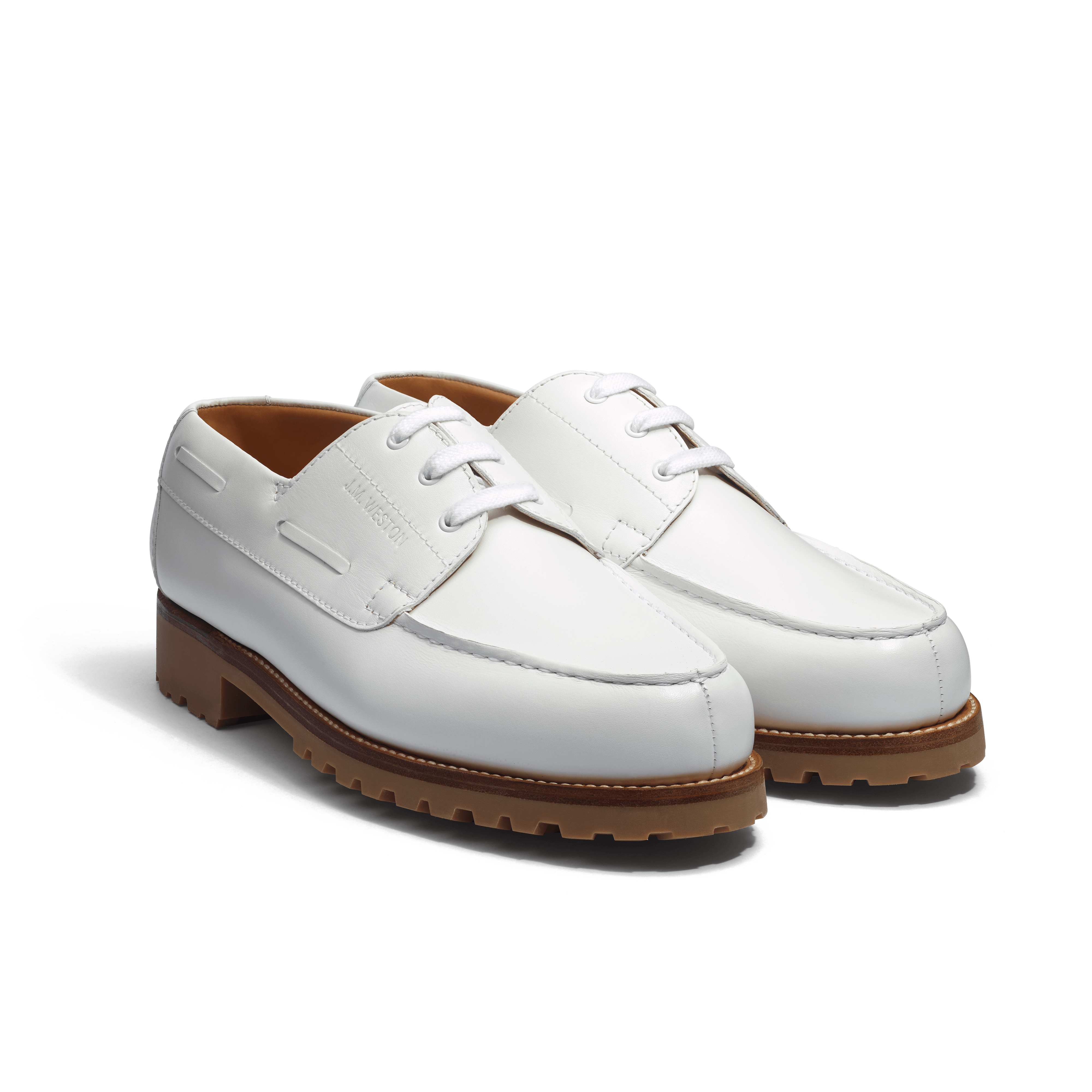 Men's White soft calfskin Deck Derby | J.M. Weston Men's White soft calfskin Deck Derby | J.M. Weston