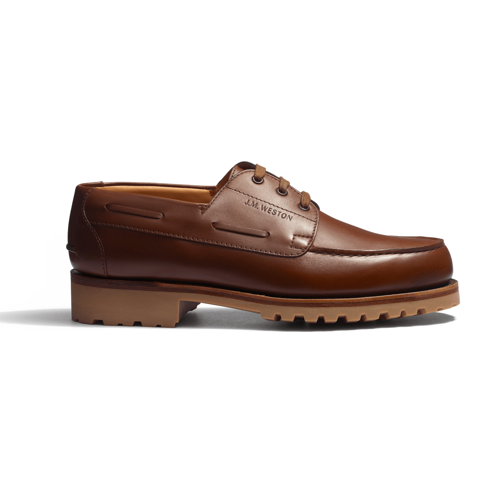 Derby bateau [homme cuir lisse marron chêne]