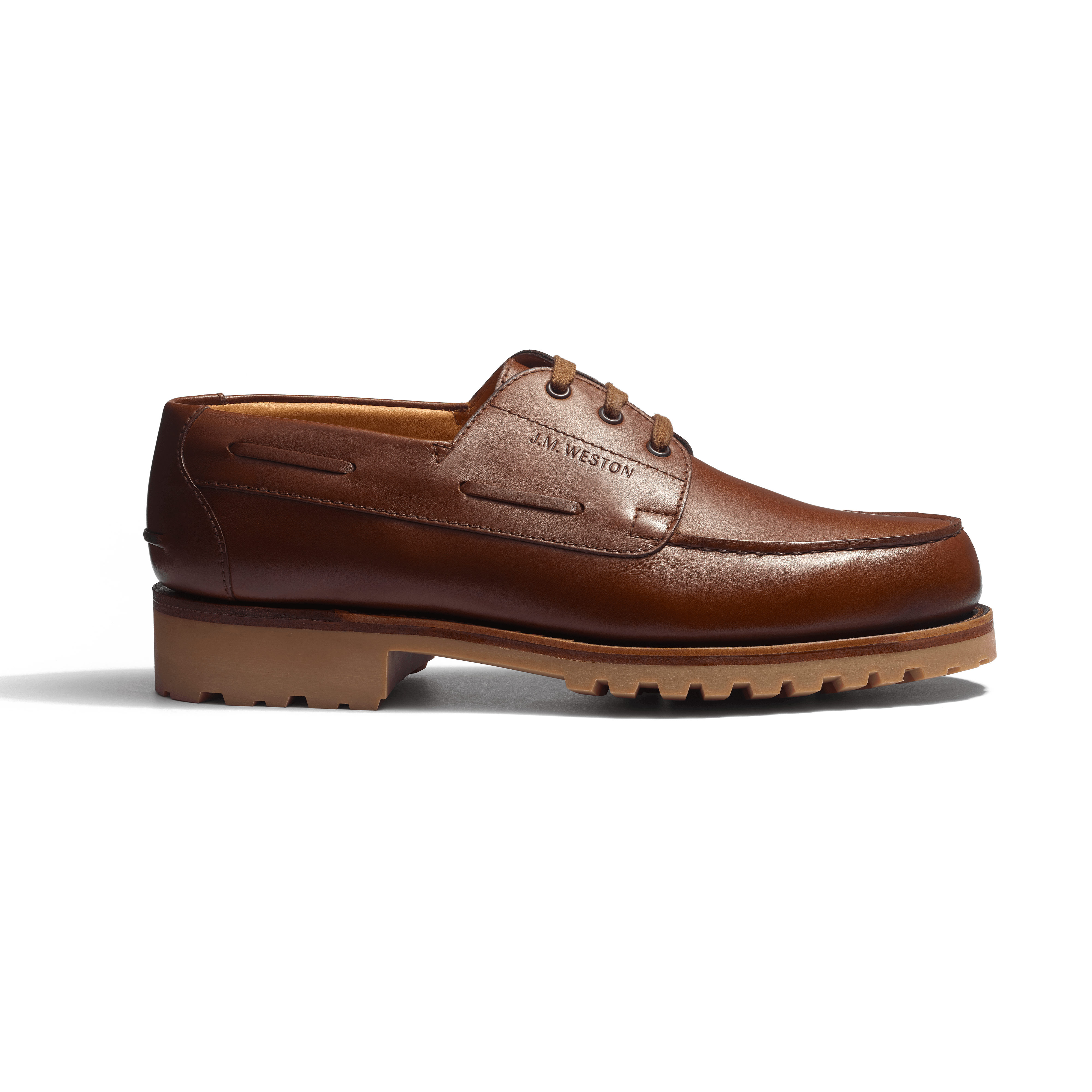 Men's Chestnut brown Leather Deck Derby – J.M. Weston Men's Chestnut brown Leather Deck Derby – J.M. Weston