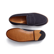 Mocassin 180 [homme cuir veau velours marine piqûre contrastée écrue]