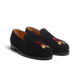 Mocassin 180 [homme cuir chèvre velours noir et broderies rouge et or]