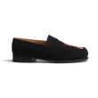 Mocassin 180 [homme cuir chèvre velours noir et broderies rouge et or]