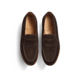 Mocassin 180 [homme cuir veau velours chocolat piqûre contrastée écrue]