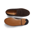 Mocassin 180 [homme cuir veau velours chocolat piqûre contrastée écrue]