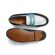 Mocassin 180 [homme cuir veau velours vert cuir lisse blanc et cuir veau box campanule]