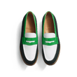 Mocassin 180 [homme cuir veau velours vert cuir lisse blanc et cuir veau box vert électrique]