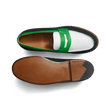 Mocassin 180 [homme cuir veau velours vert cuir lisse blanc et cuir veau box vert électrique]