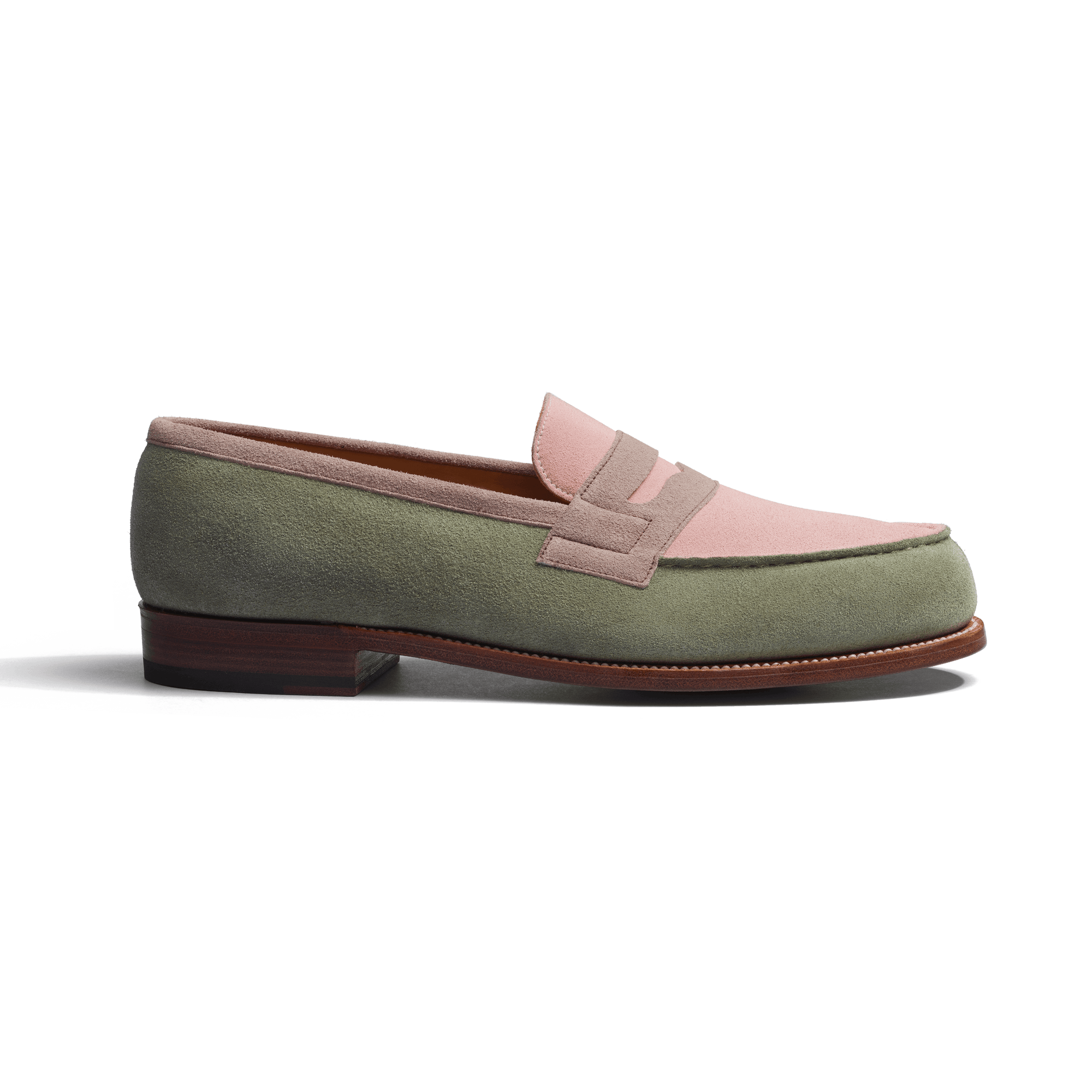 Mocassin 180 [homme Cuir veau velours rose clair parme et vieil or]