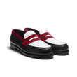 Mocassin 180 [homme cuir veau box marine & java blanc & cuir veau velours bordeaux]