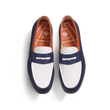 Le Moc' Weston Roland-Garros [homme cuir veau grainé bleu marine, orange terre battue et blanc]