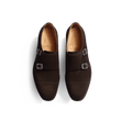 Derby Double boucle semelle gomme [homme cuir veau velours marron]